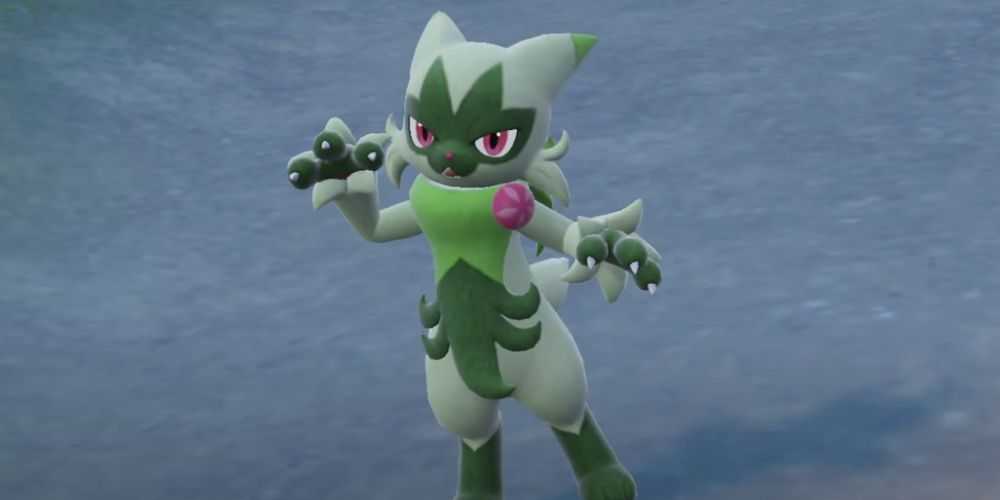 Мяускарада стоит в высокой траве в Pokemon Scarlet & Violet