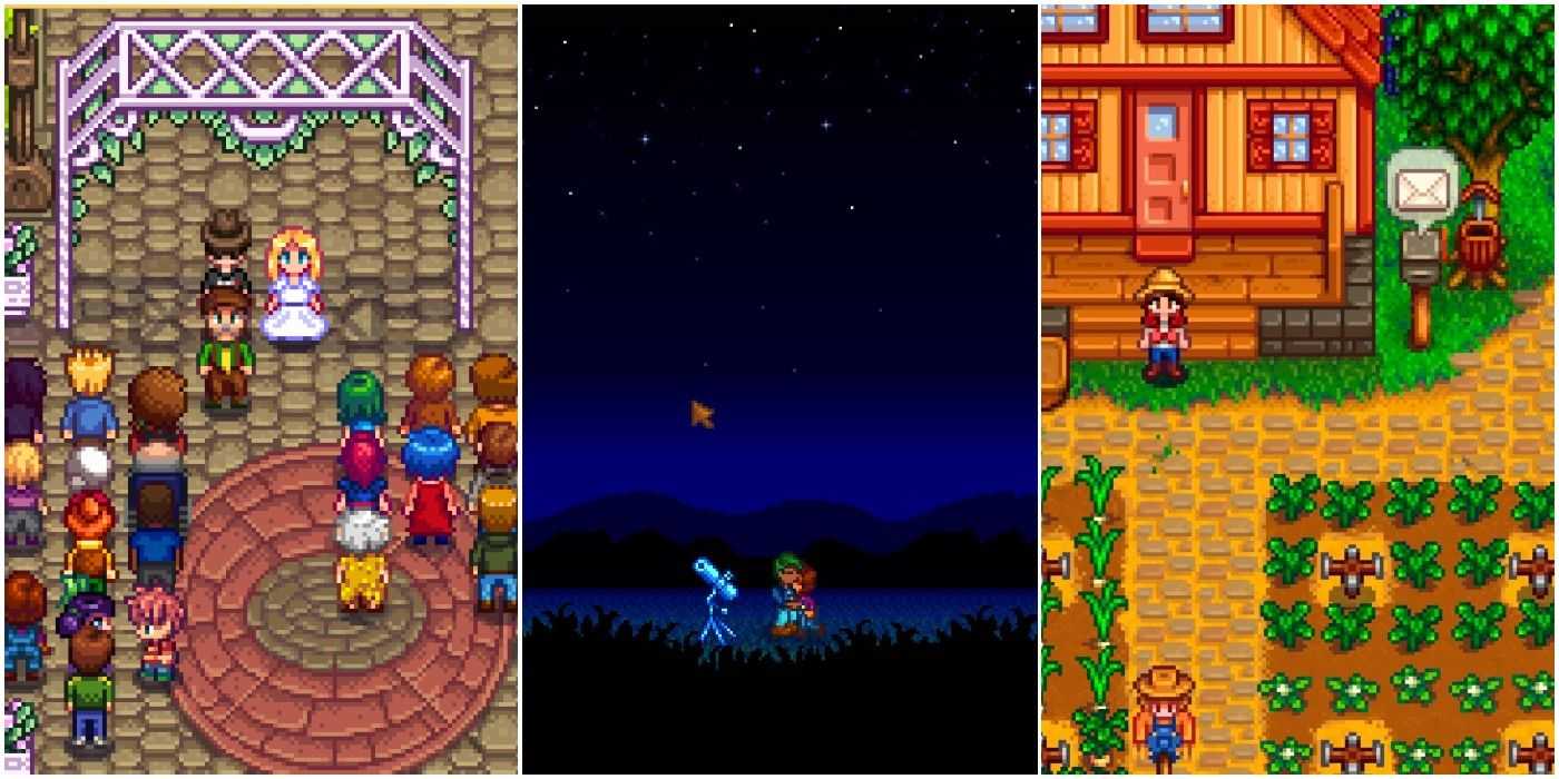 Sternzeichen Stardew Valley, Hochzeit, romantische Sternenszene, Leben auf dem Bauernhof