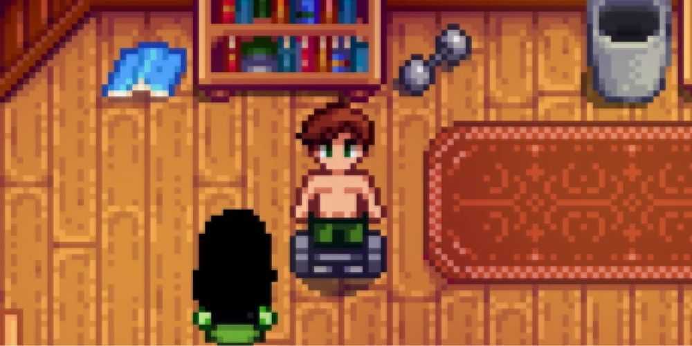 Alex trainiert im Stardew Valley