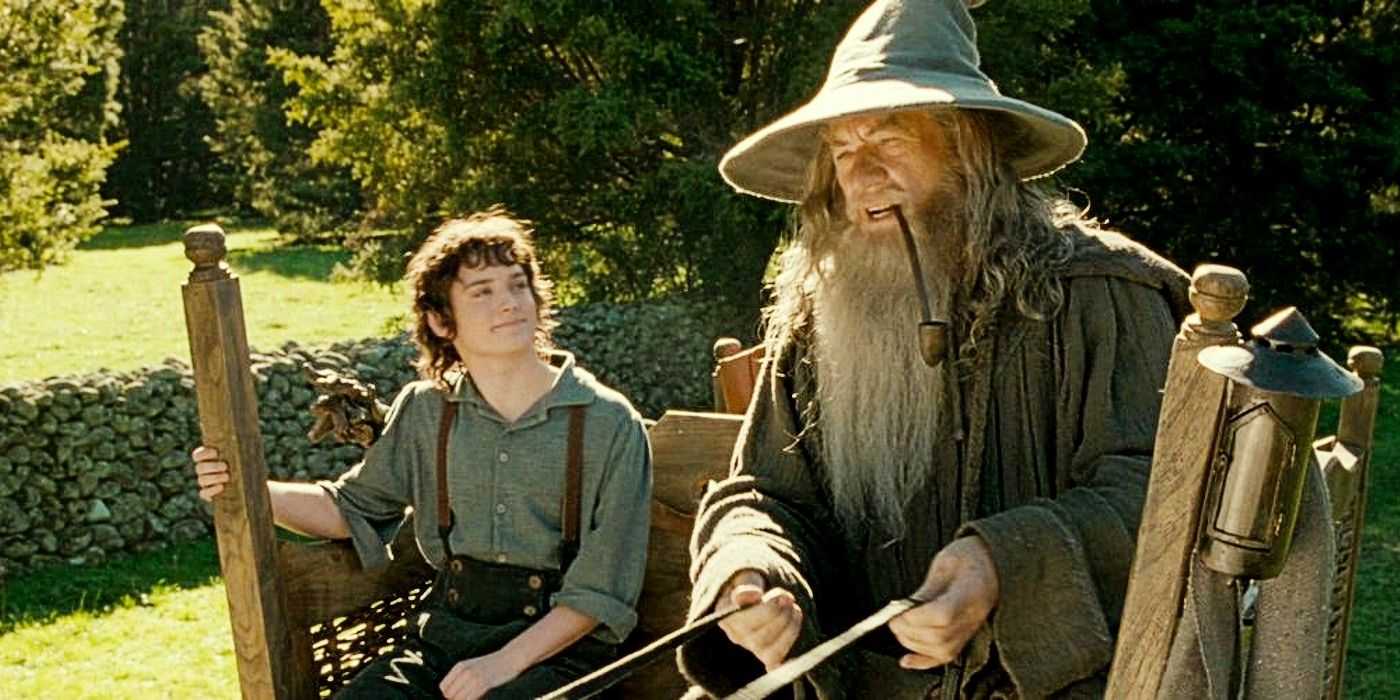 Gandalf und Frodo fahren in „Der Herr der Ringe“ in einem Wagen.