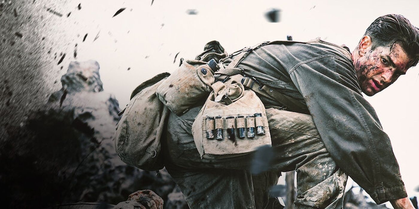 Andrew Garfield in der Nähe einer Explosion in Hacksaw Ridge