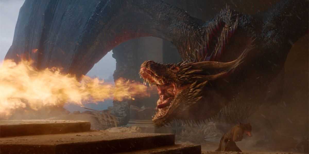 Drogon quema el trono de hierro en Juego de Tronos