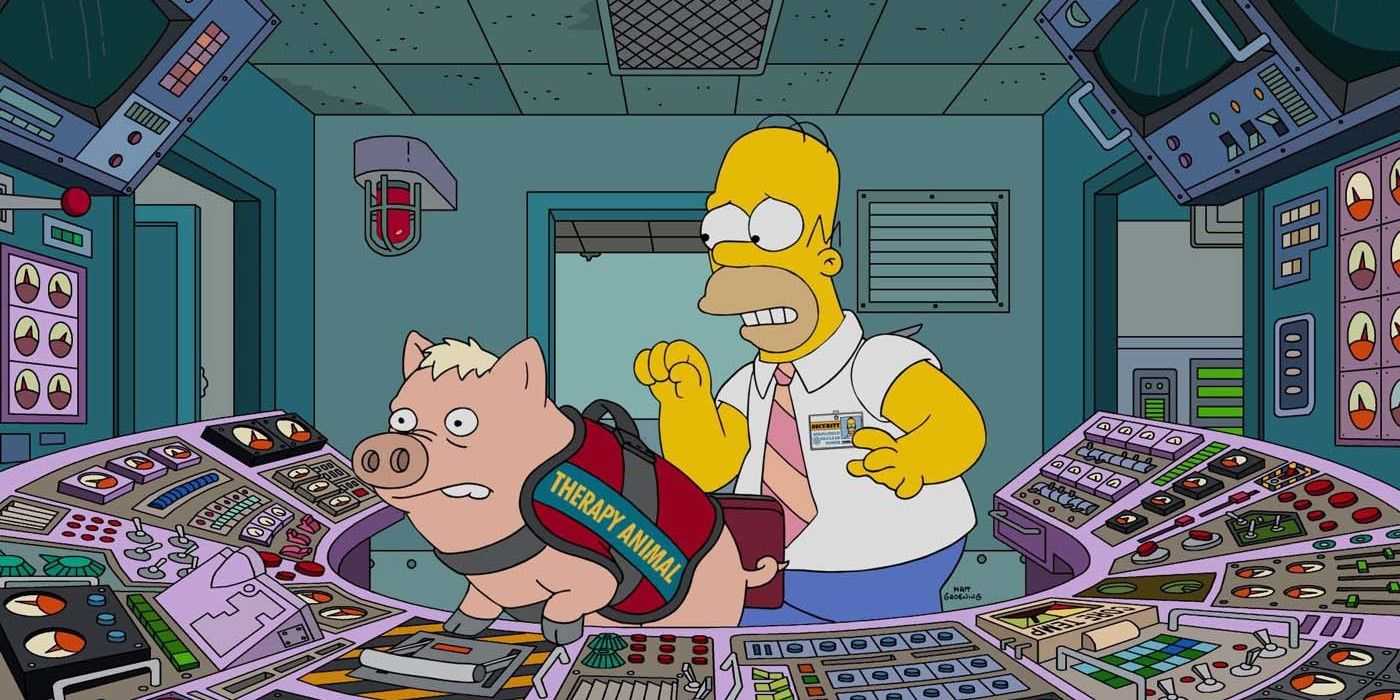 Homero con Plopper en su oficina en Los Simpson