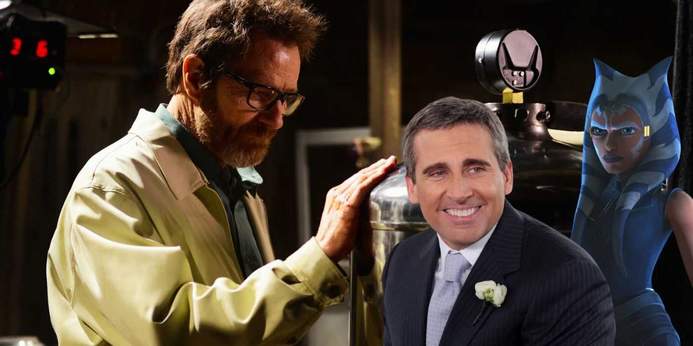 Kombinovaný obraz Waltera Whitea v Breaking Bad, Michaela Scotta v The Office a Ahsoky v The Clone Wars