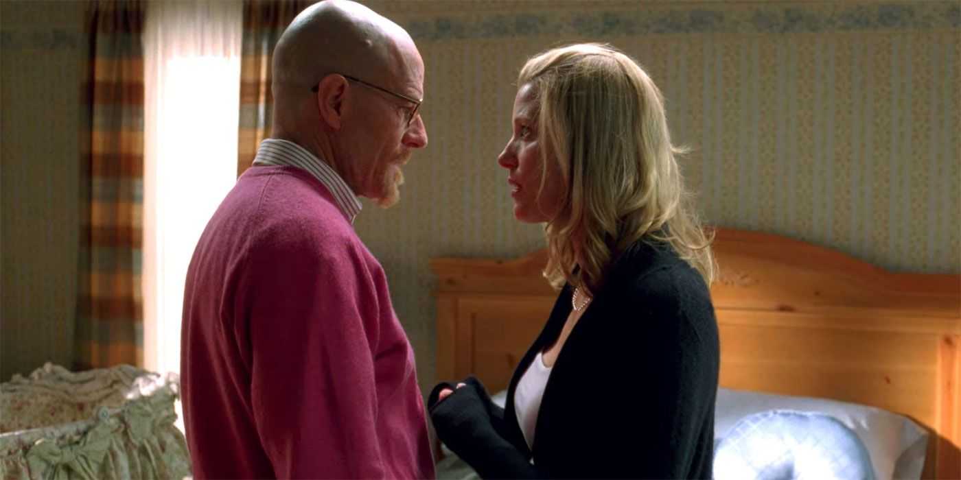 Skyler (hrá Anna Gunn) konfrontuje Walta (Bryan Cranston) o jeho klamstvách v Breaking Bad