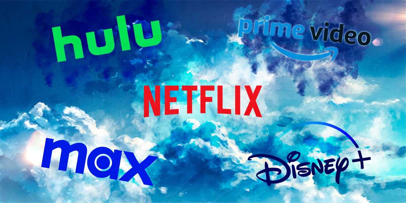 Официальные логотипы стриминговых сайтов Hulu, Amazon Prime Video, Netflix, Max и Disney+.