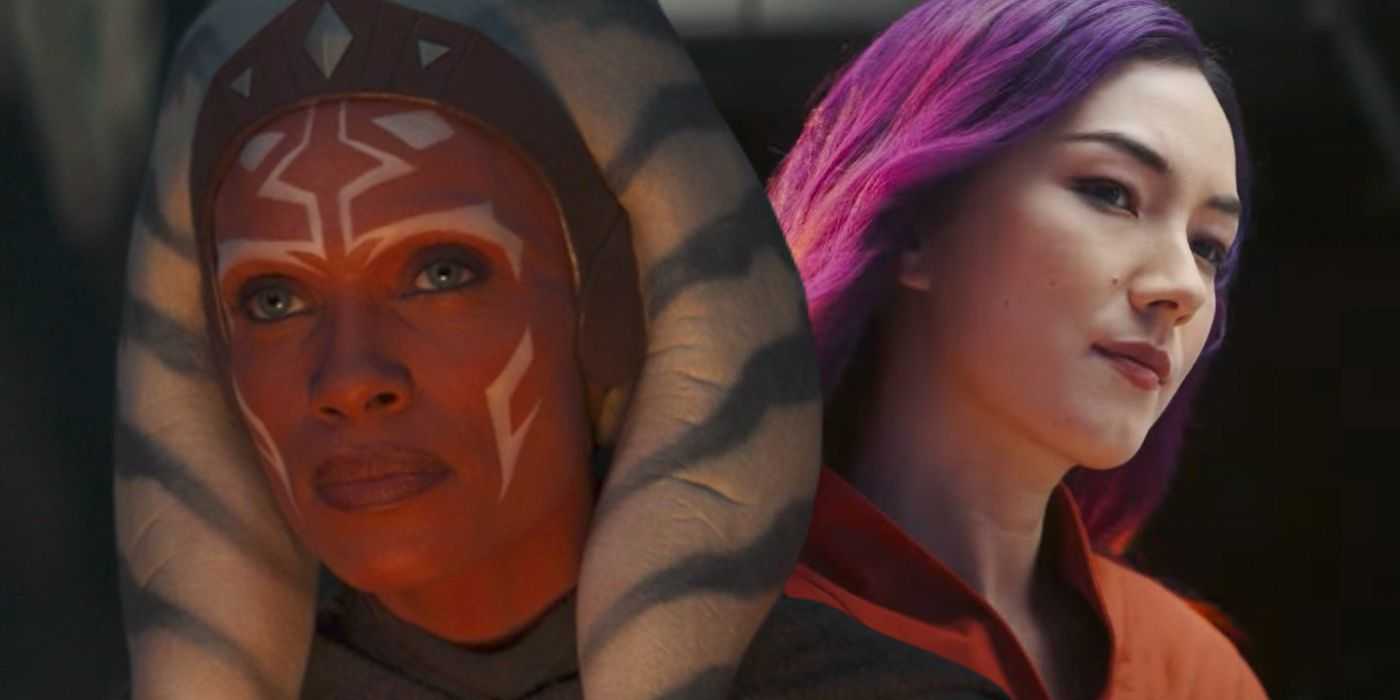 Imagen dividida: Ahsoka Tano (Rosario Dawson) y Sabine Wren (Natasha Liu Bordizzo)