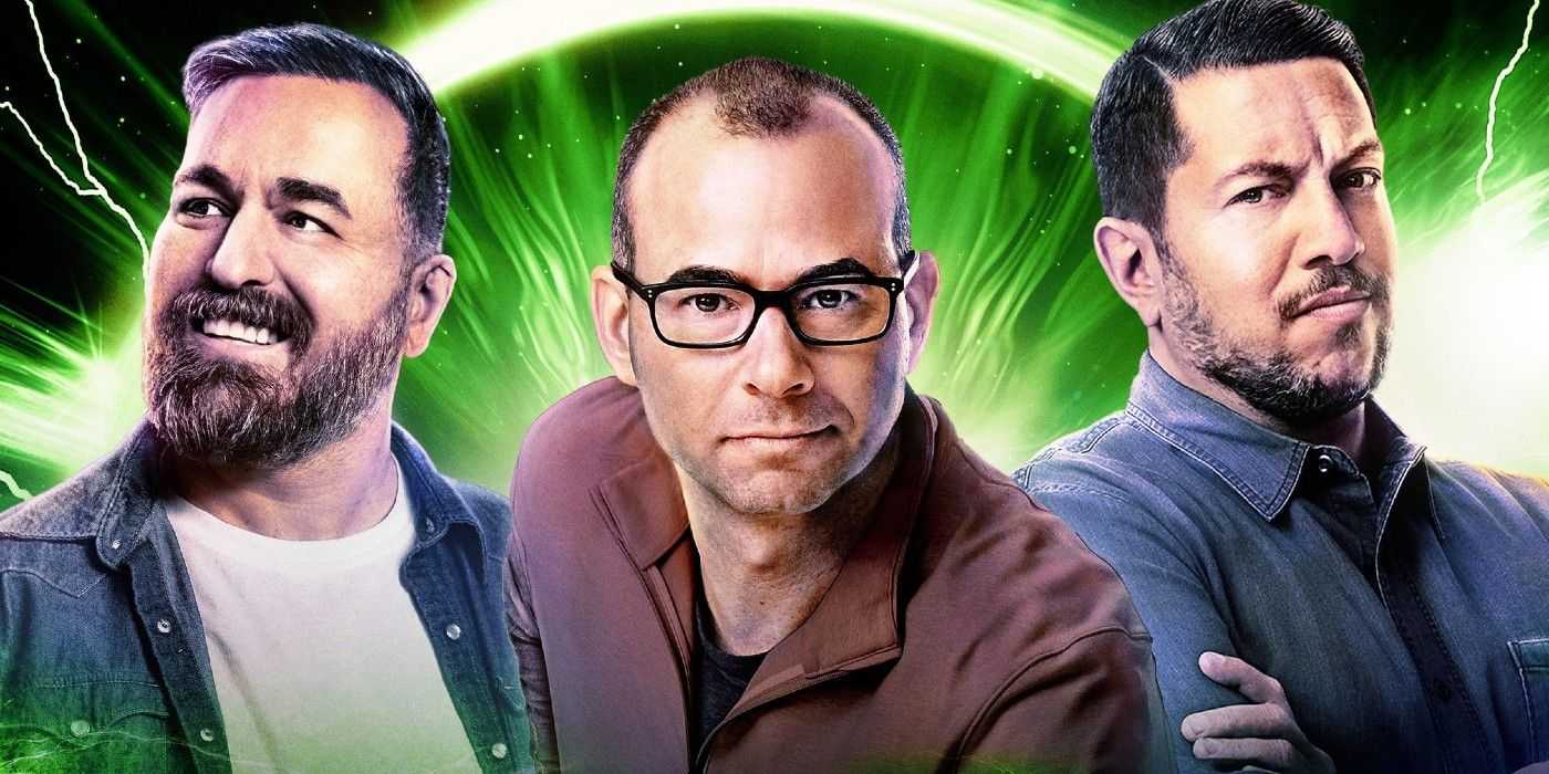 Die unpraktischen Joker Q Murr und Sal posieren vor grünem Hintergrund