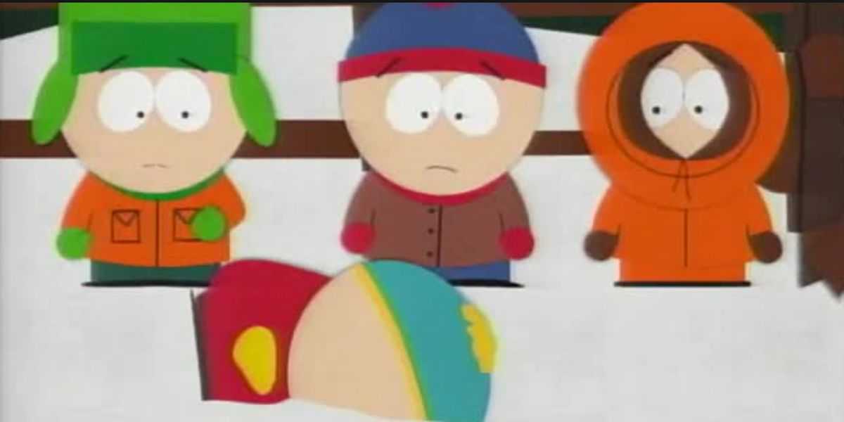 Kenny gibt bekannt, dass ein zertrampelter Cartman in South Park tot ist