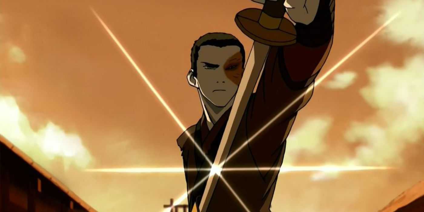 Zuko mávajúci mečom z Avatar: The Last Airbender.