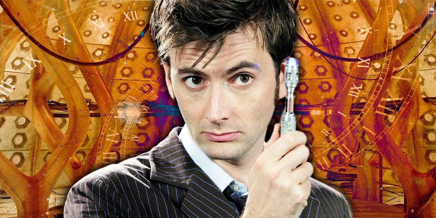 Doctor Who so skrutkovačom a konzolou Tardis vzadu