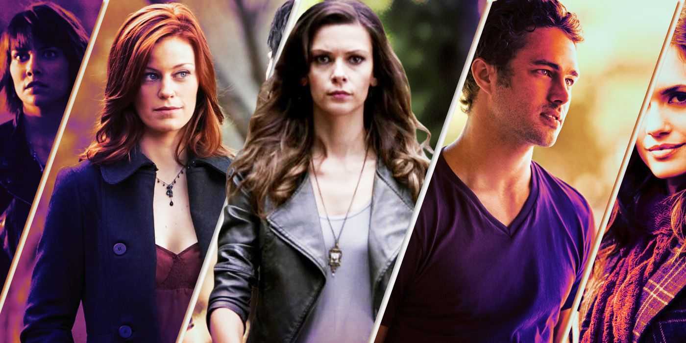 Collage aus Rose Sage, Nadia Petrova, Mason Lockwood und Meredith Fell aus The Vampire Diaries
