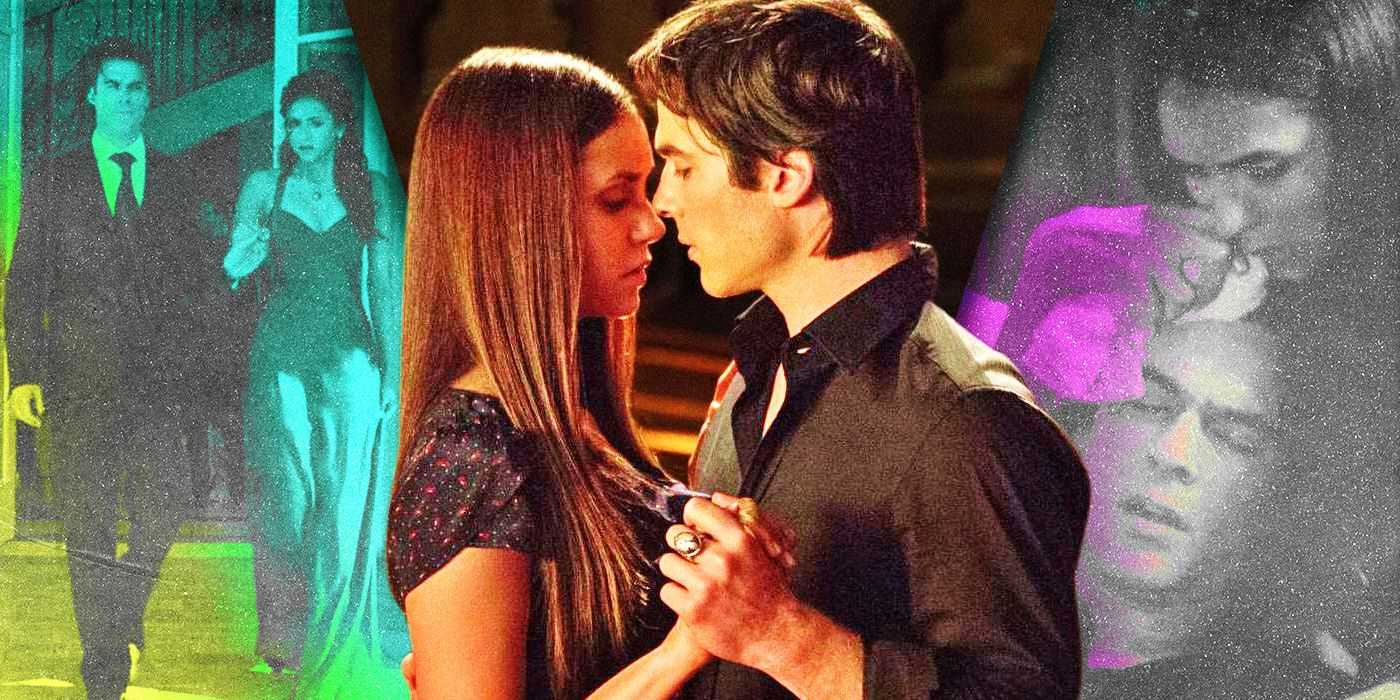 Imágenes divididas de Damon y Elena Vampire Diaries