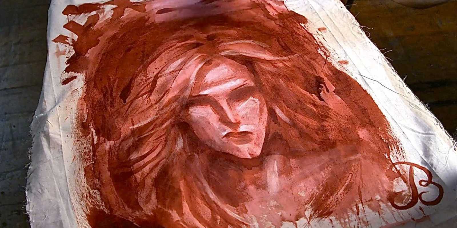 Una pintura de sangre de una mujer del episodio de Criminal Minds.