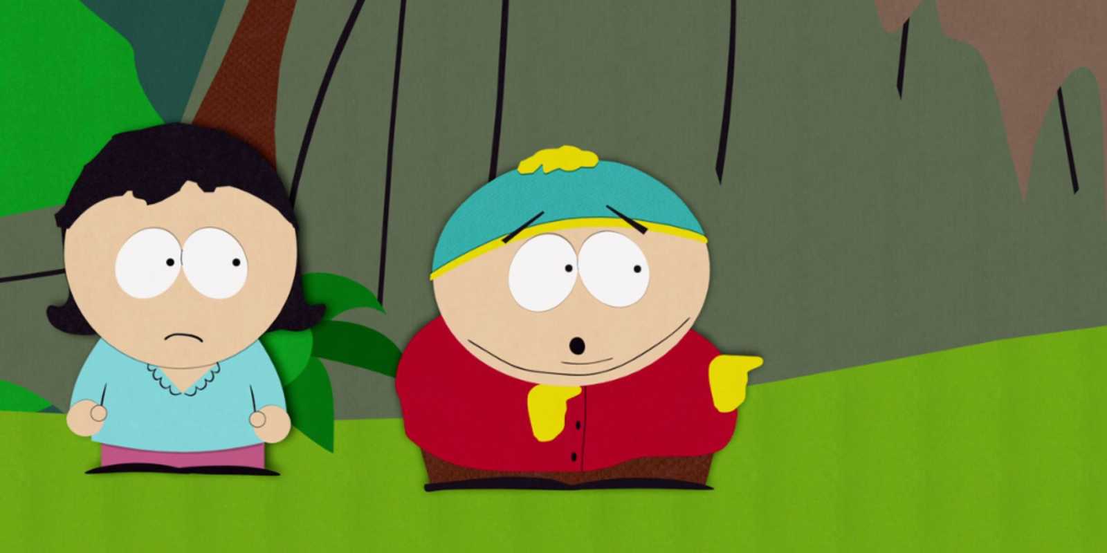 Cartman regaña a sus amigos antes de irse a South Park.