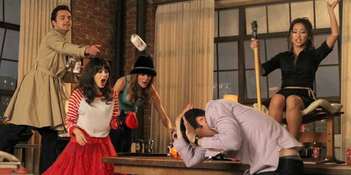 Nick, Jess, Schmidt und andere spielen True American in New Girl