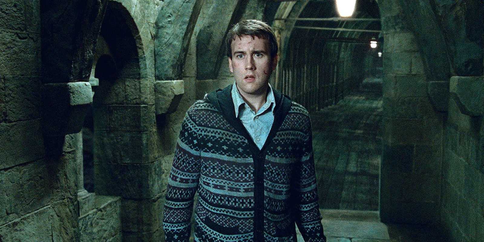Neville Longbottom en el puente antes de que explote en Harry Potter y las Reliquias de la Muerte: Parte 2.