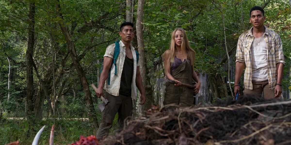 Luis, Jen und Darius aus Wrong Turn (2021)