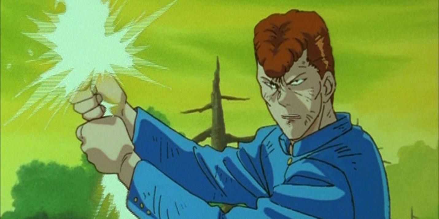 Kuwabara schwingt in Yu Yu Hakusho ein Geisterschwert.