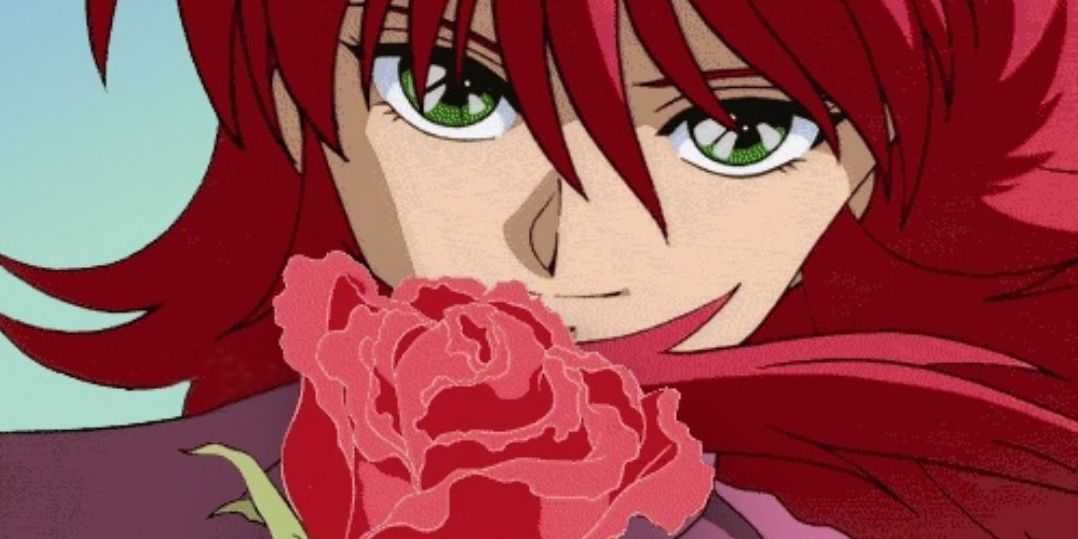 Yu Yu Hakusho Kurama drží ružu