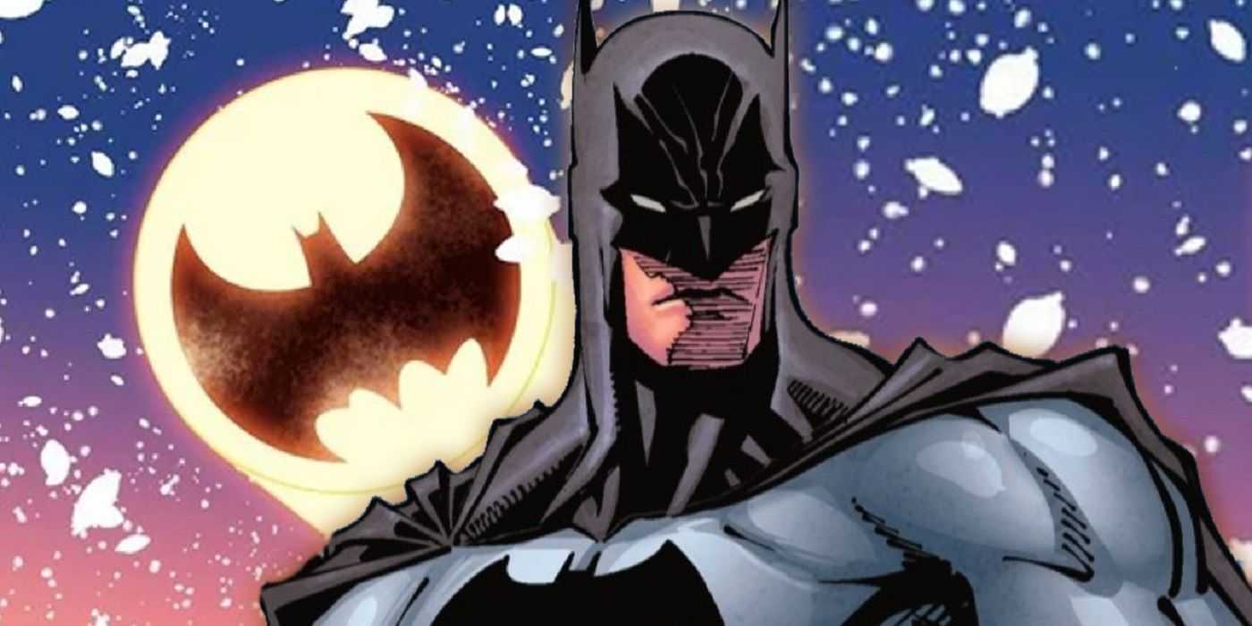 Batman vor dem Bat-Signal und Schnee in DC-Comics