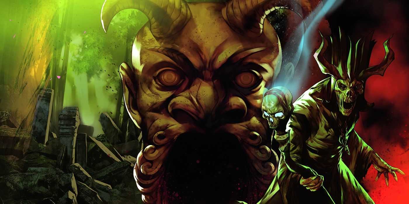 Arte de portada de Tomb of Annihilation; aterrador collage de monstruos DnD.