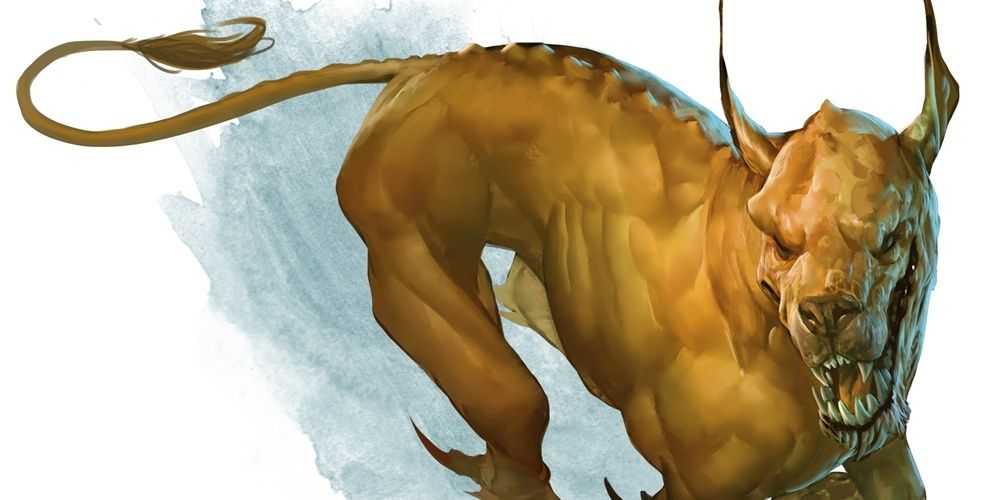 una criatura Blink Dog en DnD corriendo