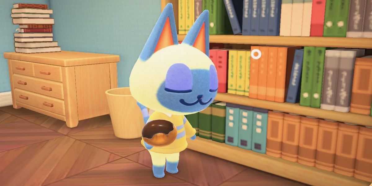 Mitzi hält einen Donut aus Animal Crossing New Horizons