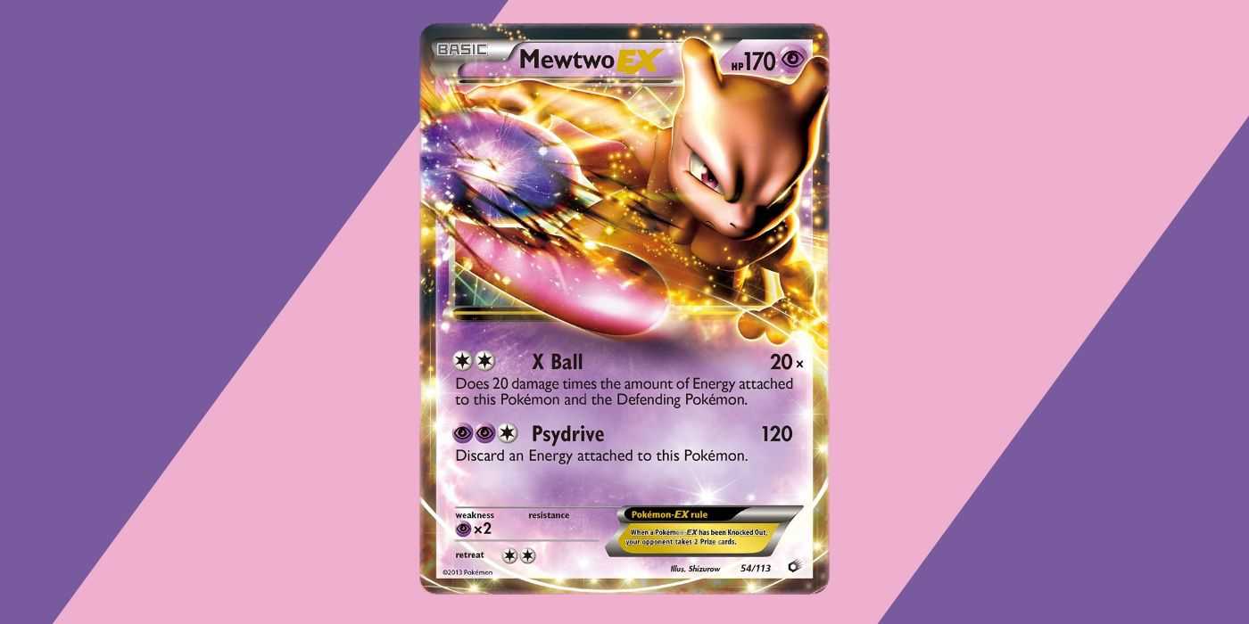Die Mewtu-Pokémon-Karte bildet das Set „Legendäre Schätze“.