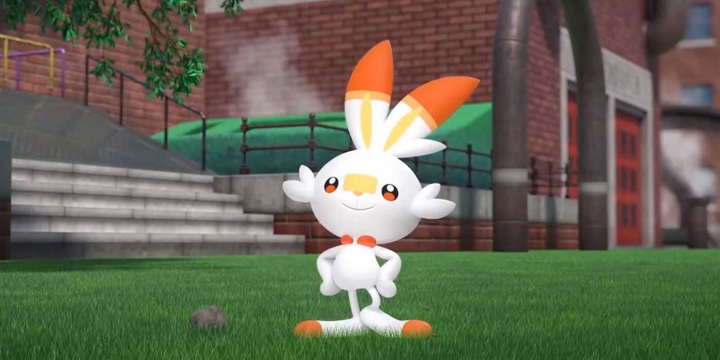 Scorbunny v Pokémon Pokémon Sword and Shield hrdo stojaci.