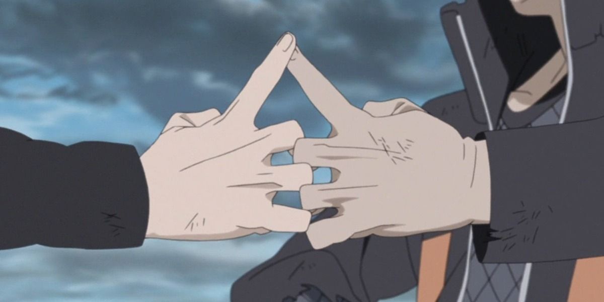 Handzeichen von Naruto und Sasuke