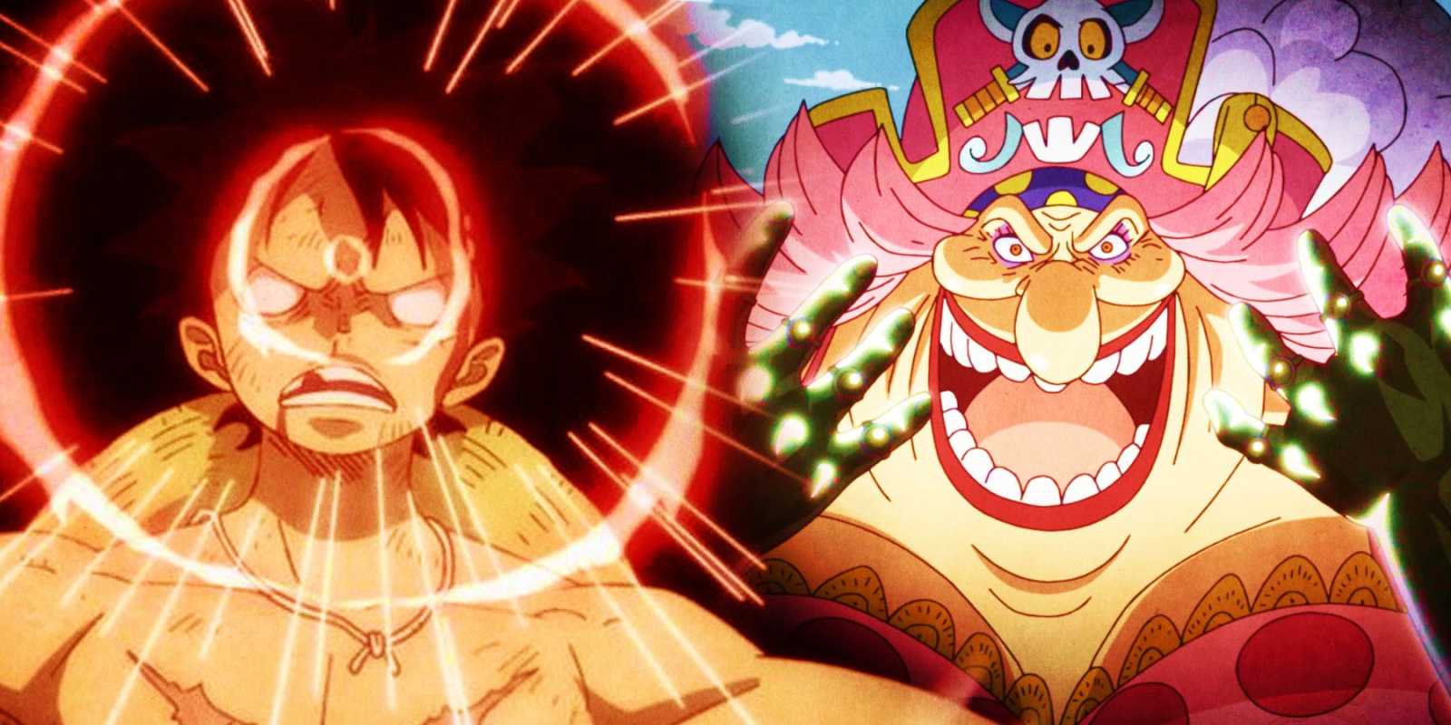 A la izquierda, Luffy muestra su Conquistador.