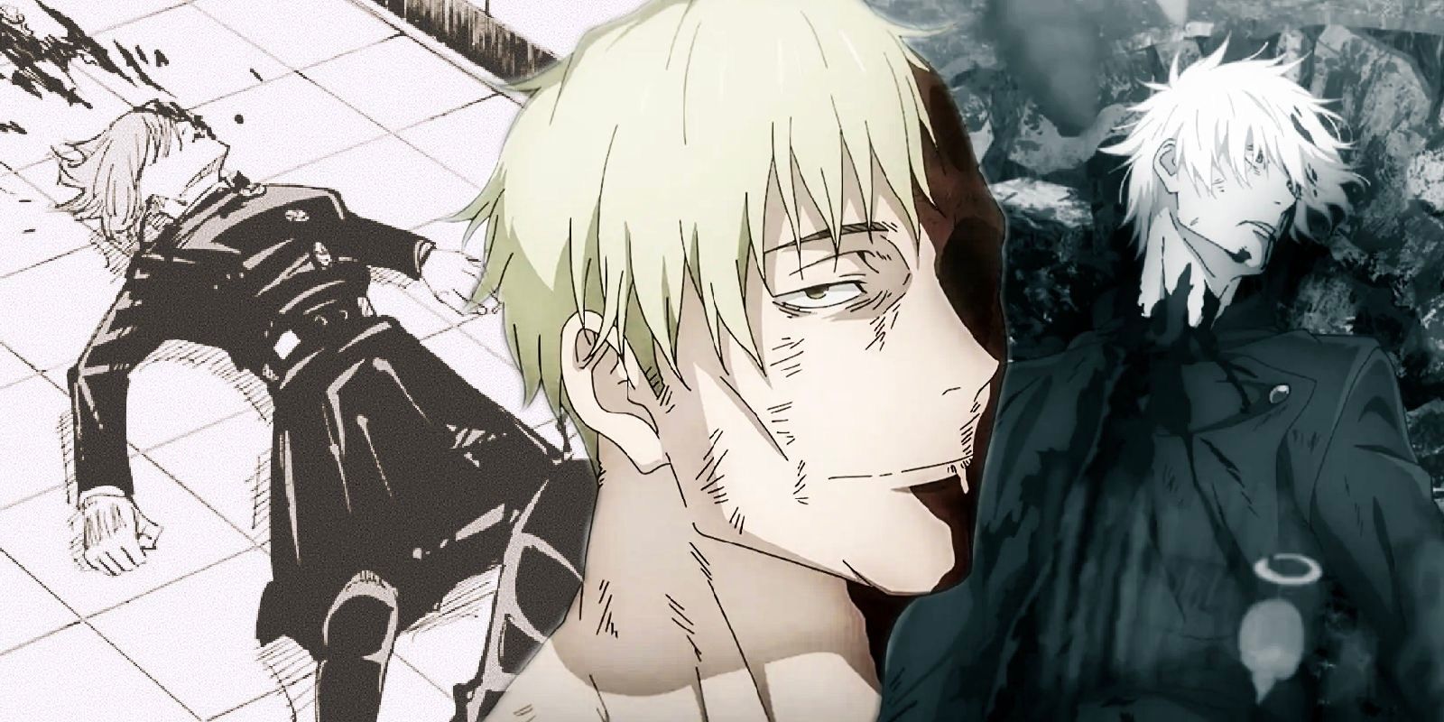 Muerte de Nanami, Nobara y Gojo en escenas de anime y manga de Jujutsu Kaisen