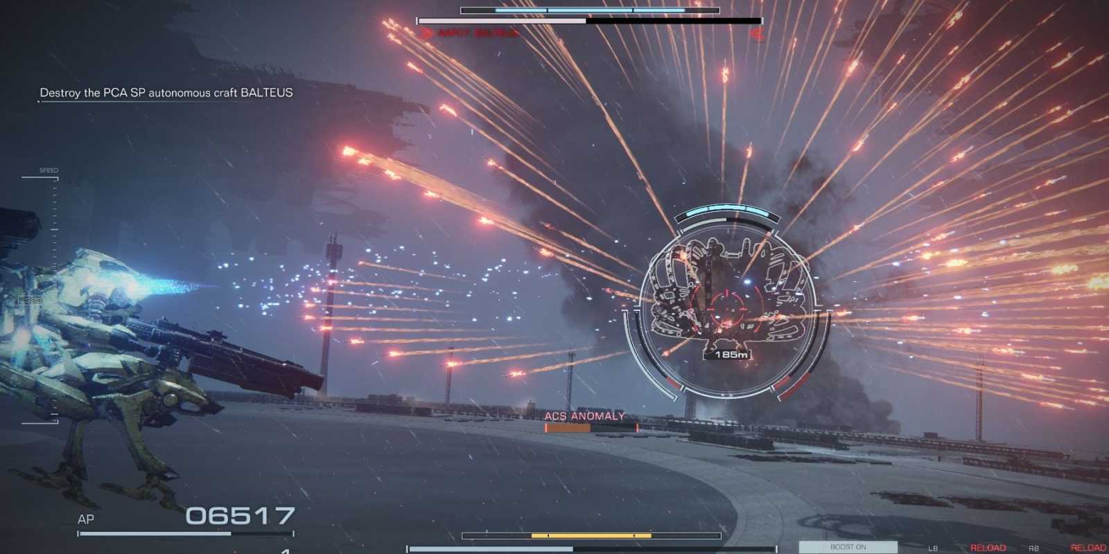 Raketový útok Balteus z Armored Core VI