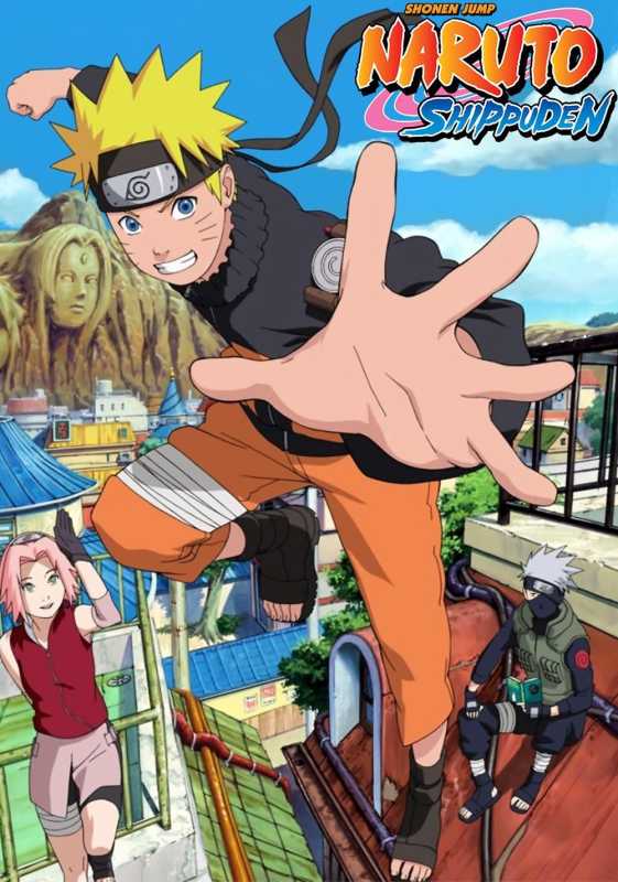 Naruto, Sakuran und Kakashi im Anime-Poster Naruto Shippuden