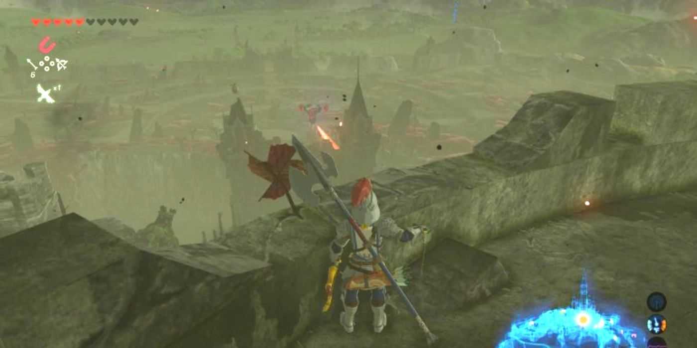 Die Legende von Zelda: Breath of the Wild – Link findet ein Korok-Windrad im Schloss Hyrule