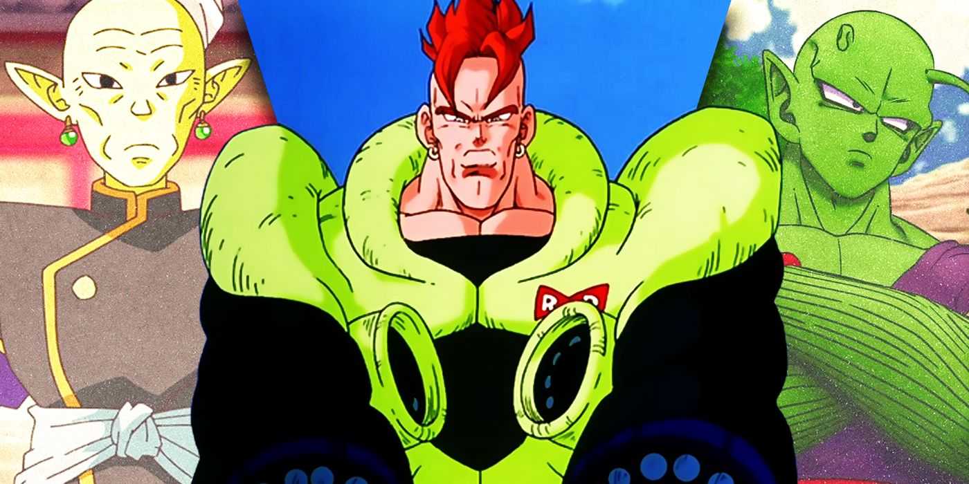 Разделенные изображения Gowasu, Android 16 и Piccolo