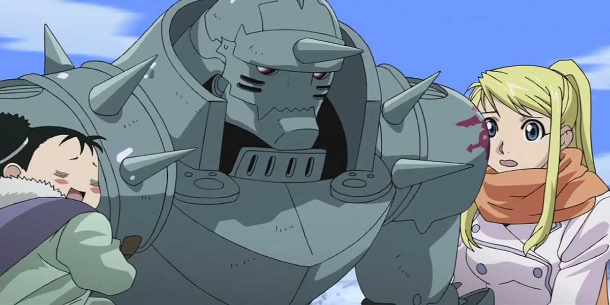 Mei, Alphonse und Winry aus Fullmetal Alchemist: Brotherhood.