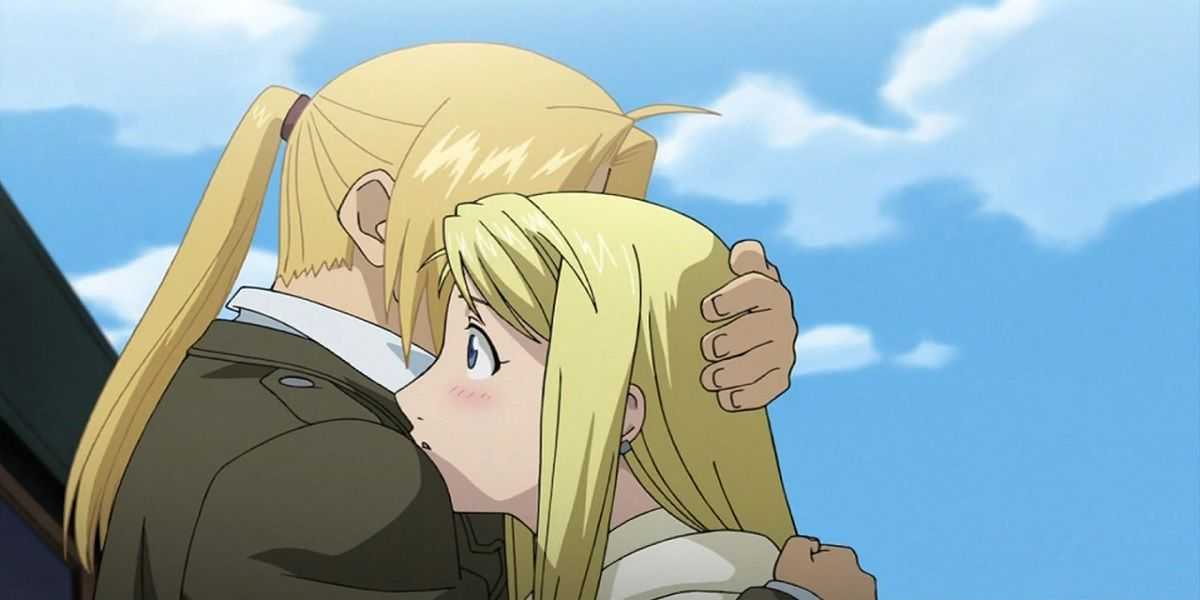 Fullmetal Alchemist Edward umarmt Winry