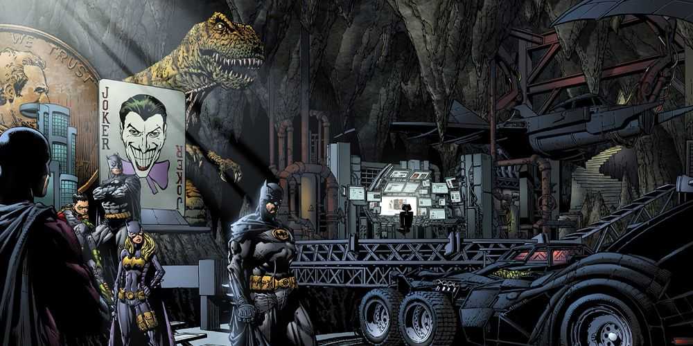 Die Bat-Familie in der Batcave.
