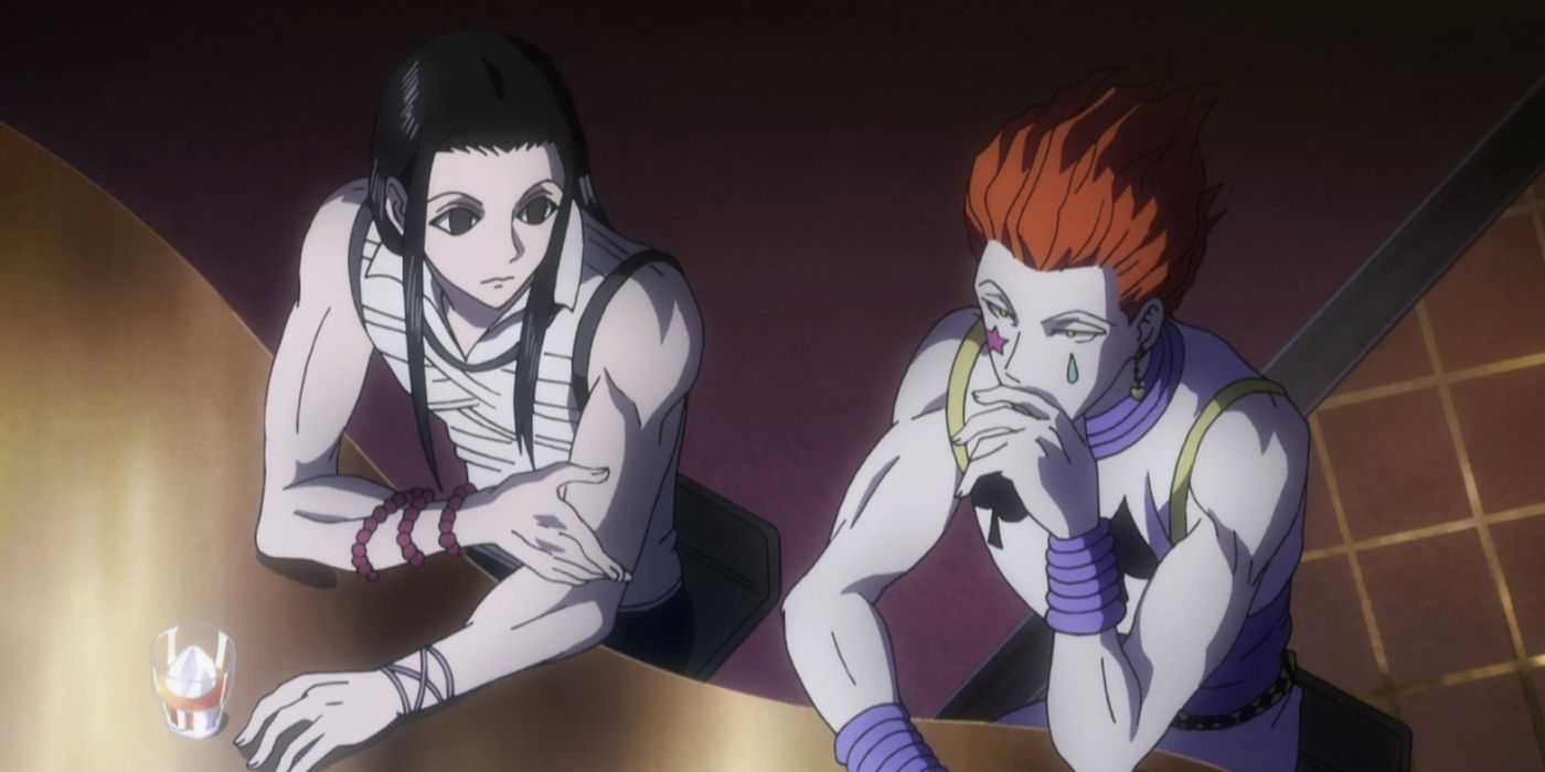 Hisoka und Illumi im Luftschiff diskutieren über Alluka HXH
