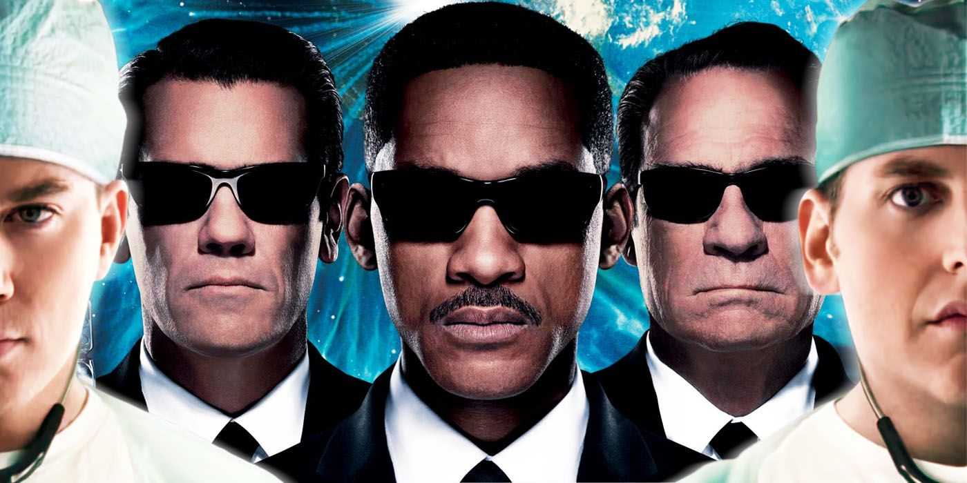 The Cast of Men in Black s 21 Jump Street na oboch stranách.