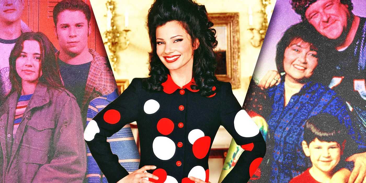 Imágenes divididas de Freeks & Geeks, The Nanny y Roseanne
