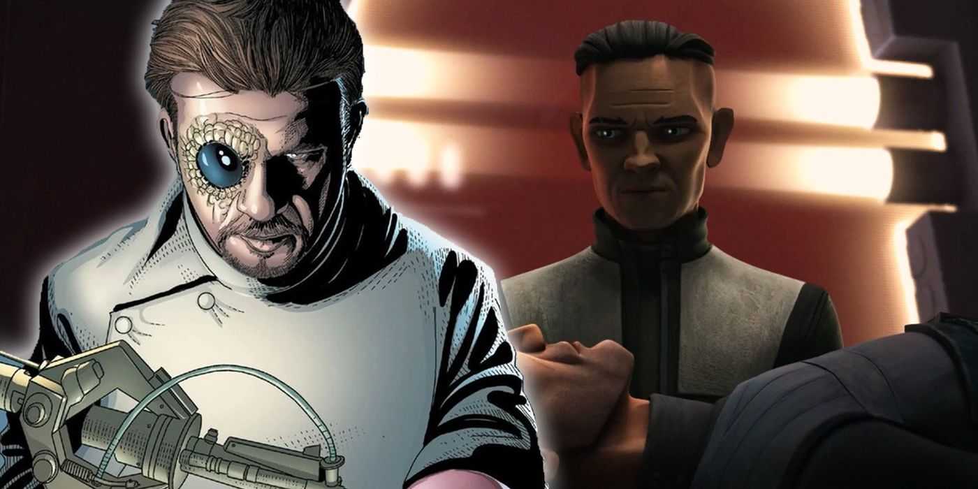 Geteiltes Bild von Dr. Cylo aus den Darth Vader-Comics mit Bad Batch