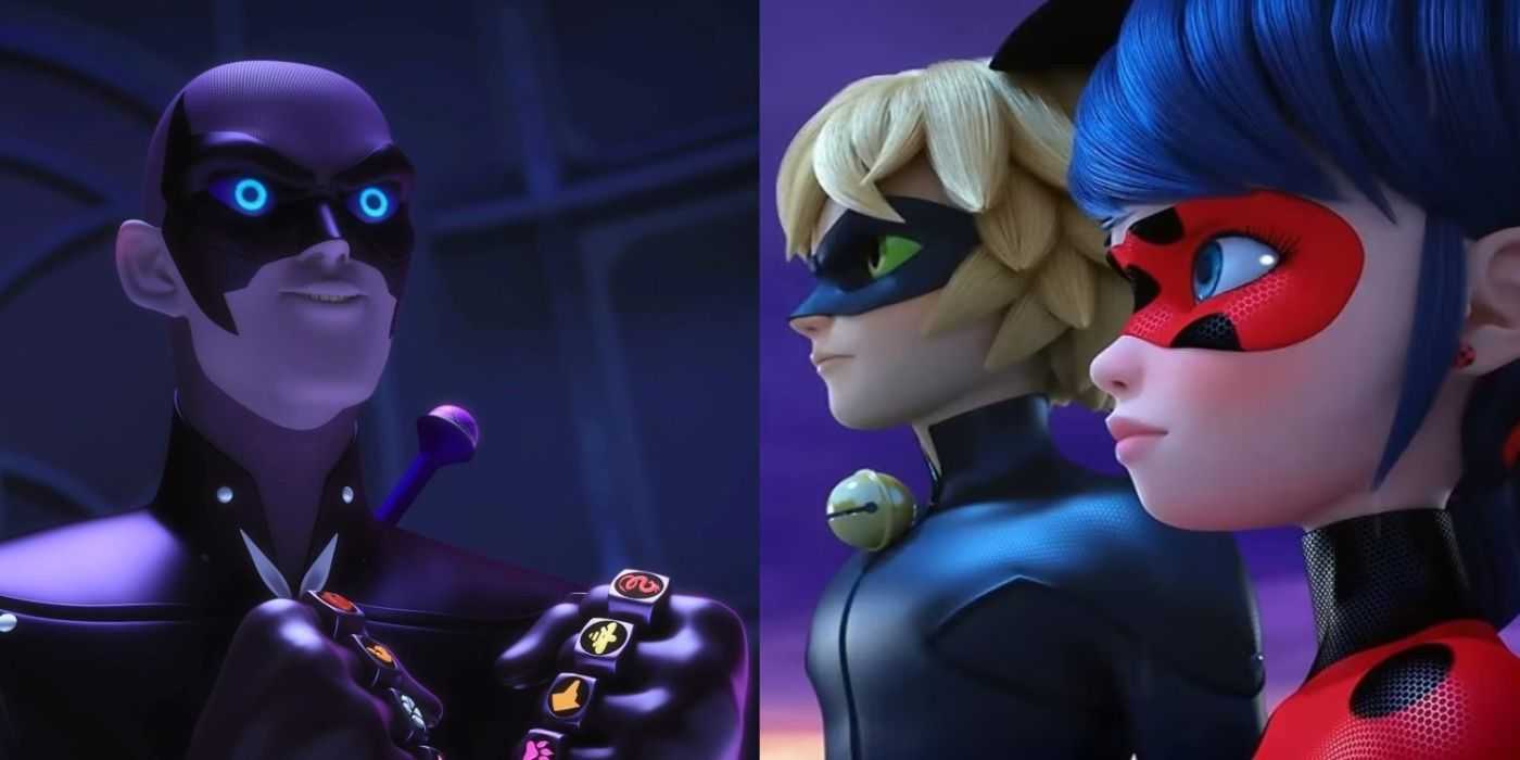 Geteiltes Bild von Monarch, Ladybug und Cat Noir in Miraculous: Geschichten von Ladybug und Cat Noir