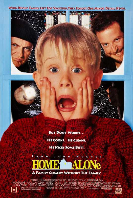 Macaulay Culkin, Joe Pesci a Daniel Stern vo filme Sám doma (1990)